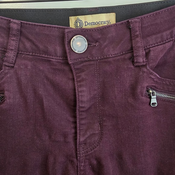 Democracy Womens Size 10 Ab Technology Skinny Pants Burgundy Plum B1590PEX2XX - Picture 4 of 16